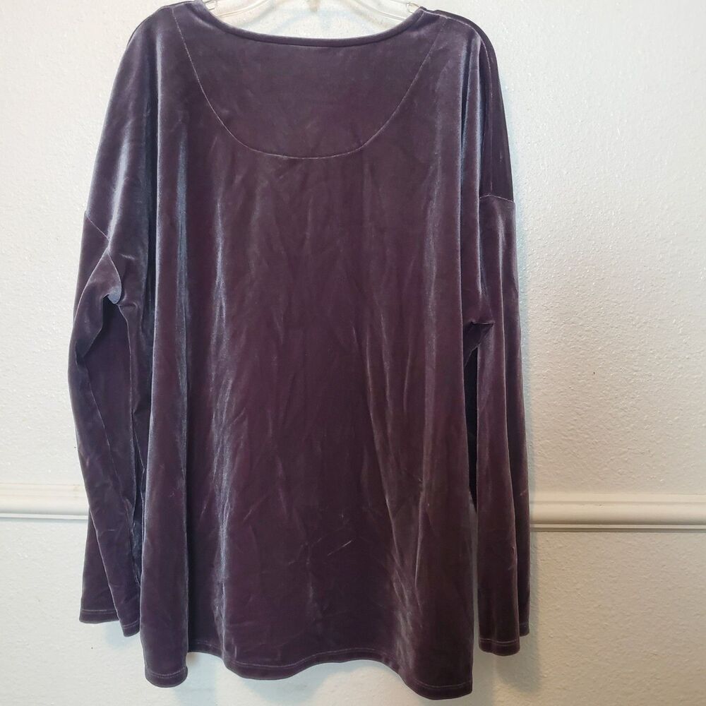 J. Jill Women Top Blouse‎ Shirt Sz L Brown Velvet Boat Neck Long Sleeve Hi-lo - Picture 16 of 16